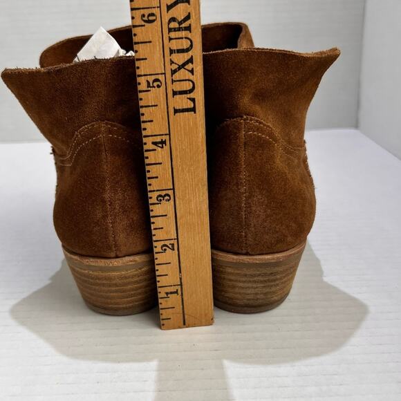 Dolce Vita Booties Womens 7 Chestnut Brown Suede Leather Western Block Heel Boho - Picture 12 of 12